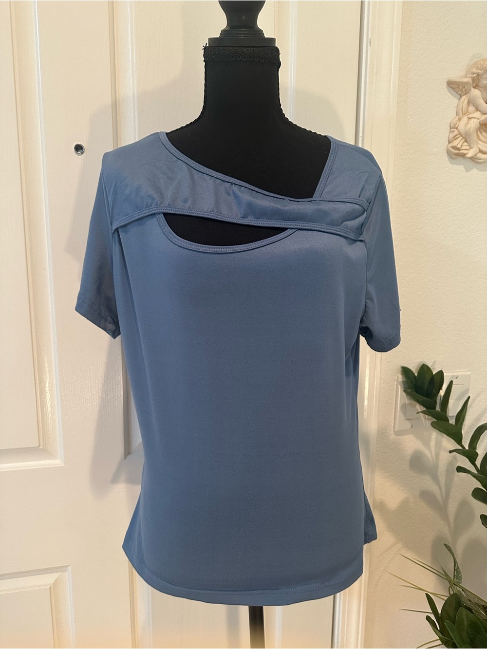 Blue Cutout Asymmetric XL Women’s Top